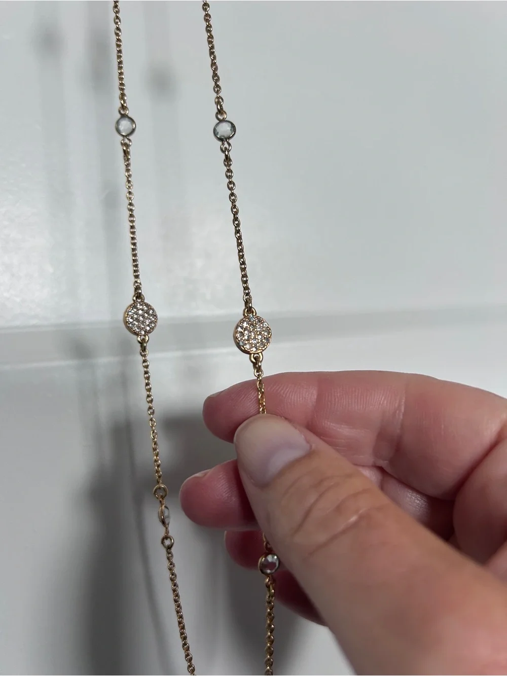 Kate Spade Cluster Gold Crystal Station and Pave 16” Necklace - Picture 4 of 10
